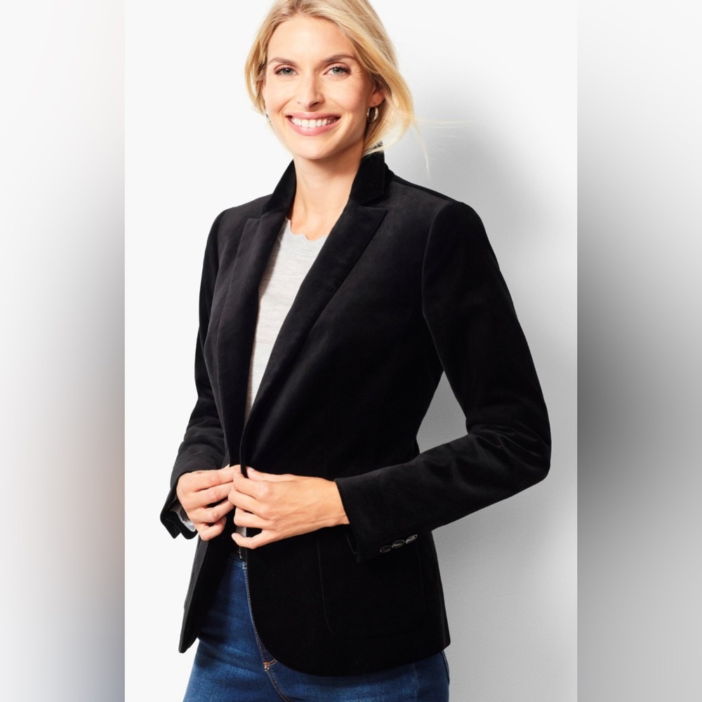 Talbots Black velvet jacket